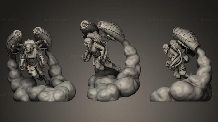 Figurines heroes, monsters and demons (Hover Girl, STKM_0232) 3D models for cnc